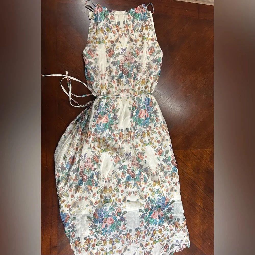 Lucky Brand Floral Maxi Dress - Cream and Blue 100% viscosa - Picture 9 of 10